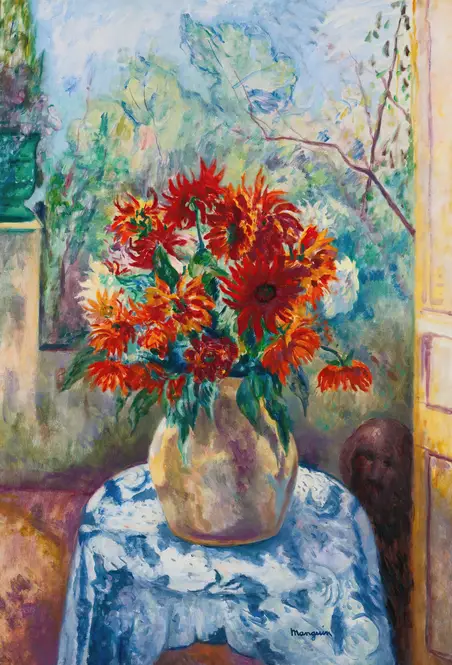 Dahlias Sur La Terrasse De L’oustalet, Saint-Tropez (1923)